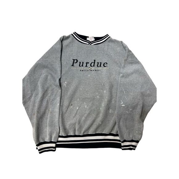 Vintage 1990s Purdue boilmakers embroidered college sweatshirt distressed grunge - Picture 1 of 10